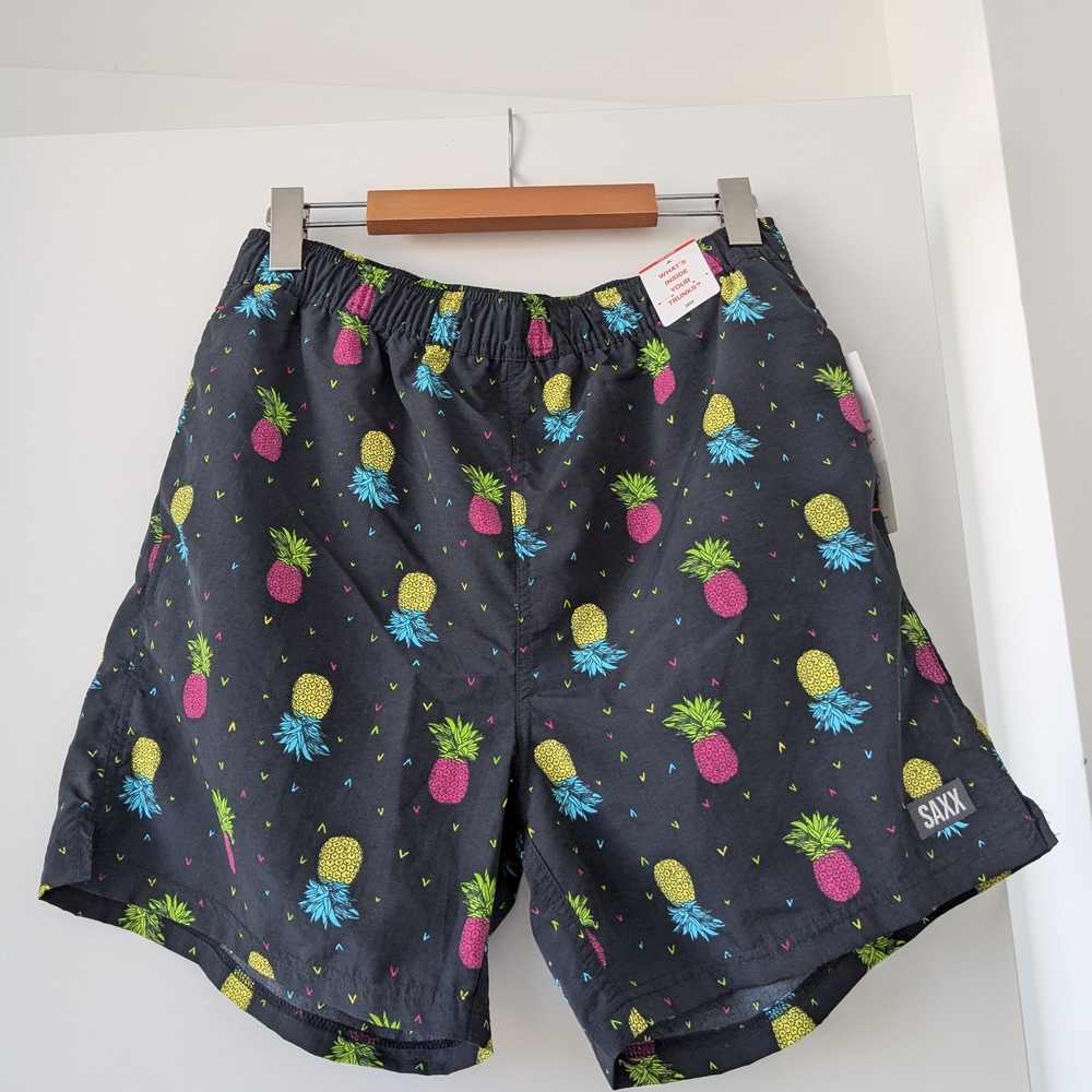 Saxx Men's Black Pineapple Print Shorts